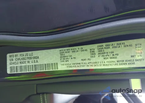 2024 Jeep Grand Cherokee L Limited 4X4 from USA, damaged, VIN 1C4RJKBG7R8618604